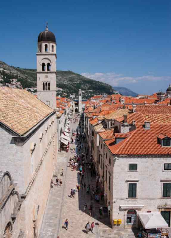 looking down at the old city of dubrovnik