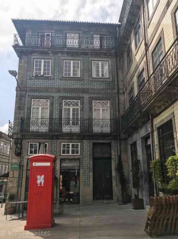 red phone booth in Porto