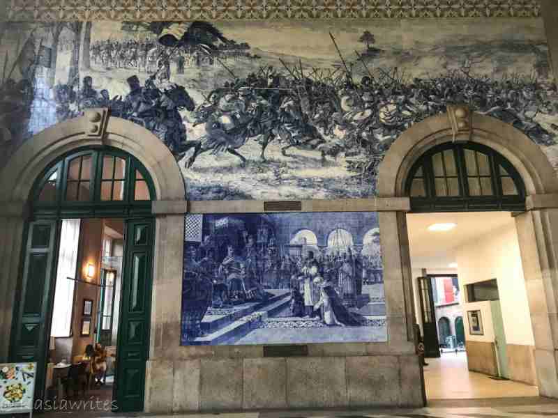 Inside Sao Bento train station in Porto