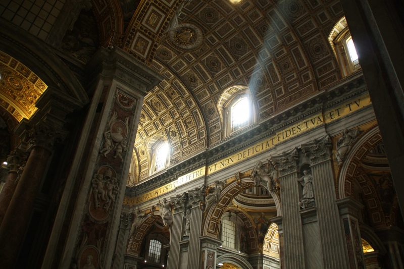 ornate ceiling inside vatican 