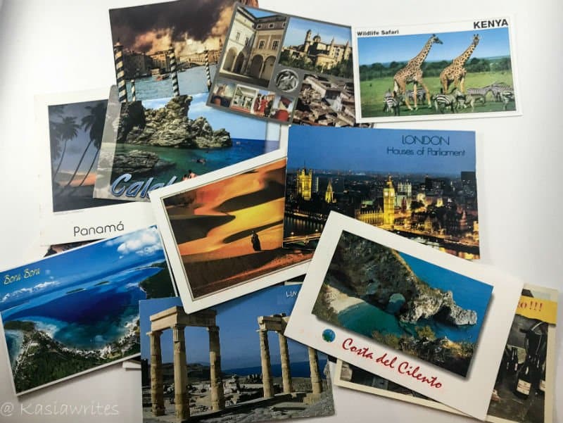 travel postcards