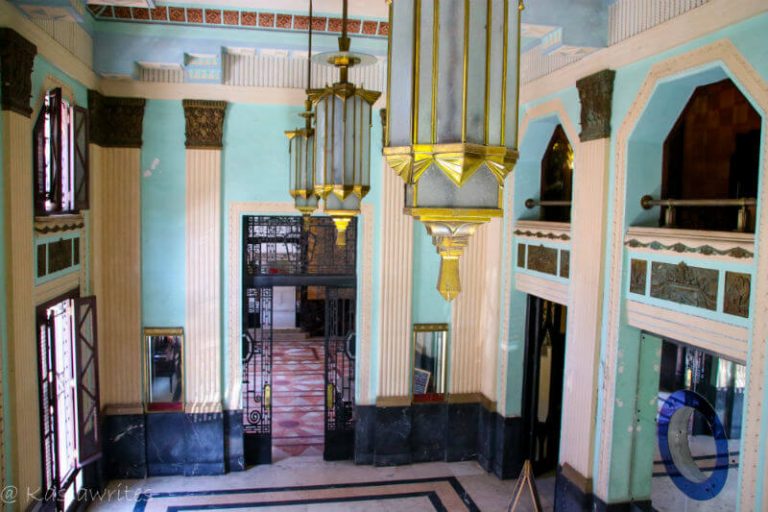 blue interior lobby