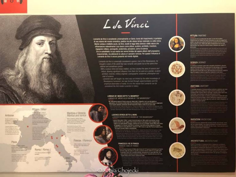 Da Vinci museum plaque of his lifetime