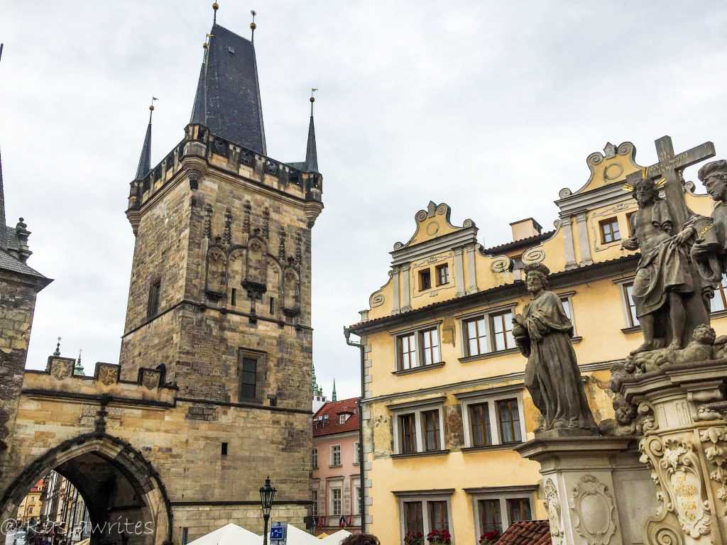 Medieval gate on a bridge in Prague