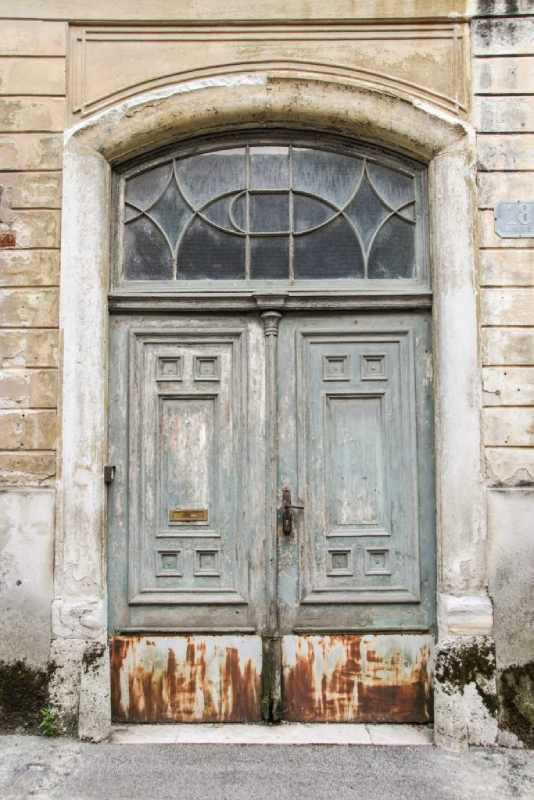 an old door in Zagreb