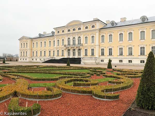 the French garden outside Rundale Palace in Latvia