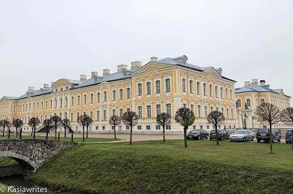 outside walls of Rundale Palace in Latvia