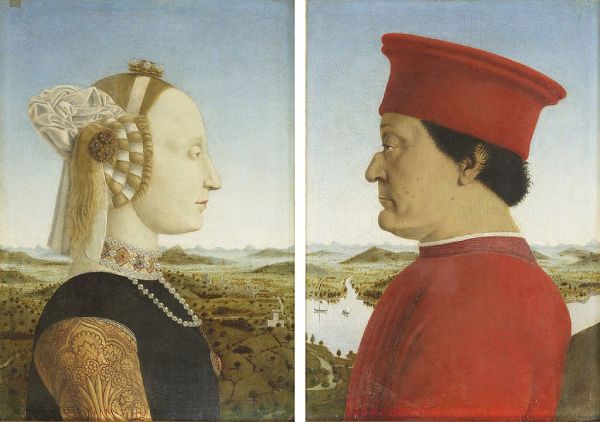 portraits of Battista Sforza and Federico da Montefeltro by Piero della Francesca