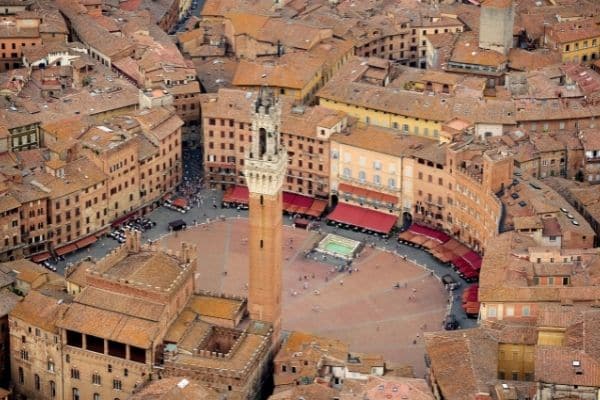 overlooking the historic centre of Siena