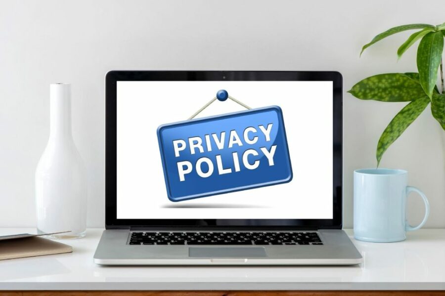 Privacy policy - written on a laptop